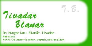 tivadar blanar business card